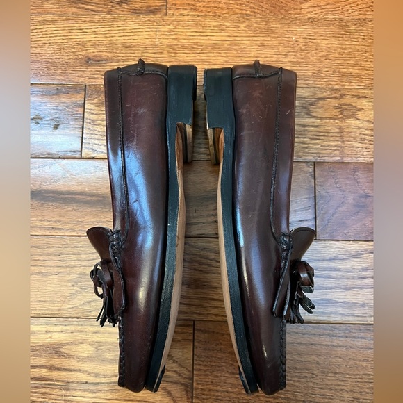 Vintage Polo Ralph Lauren Mens Burgundy Leather Kiltie Tassel Loafers Sz 10.5 D - Picture 3 of 13